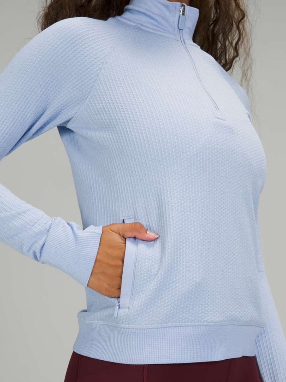 Lululemon Athletica Light Blue Engineered Warmth Half Zip - Picture 2 of 10